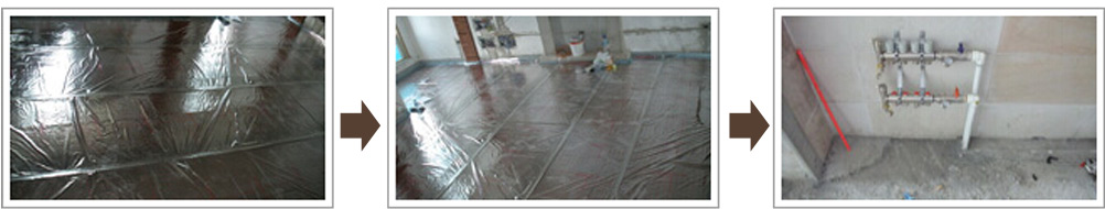 鋪反射膜 安裝分集水器